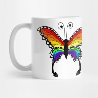 Rainbow Stained-Glass Style Butterfly Mug